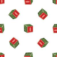 Watermelon cube pattern seamless vector