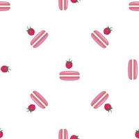 Raspberry macaroon pattern seamless vector