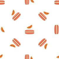 Grapefruit macaroon pattern seamless vector