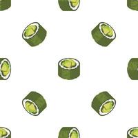 Green sushi pattern seamless vector