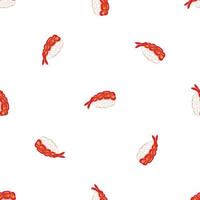 Shrimp sushi pattern seamless vector