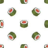 Asian sushi roll pattern seamless vector
