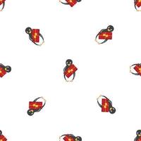 Penguin with gift box pattern seamless vector