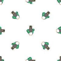Penguin with harmonica pattern seamless vector