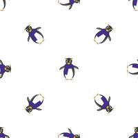 Penguin with scarf pattern seamless vector