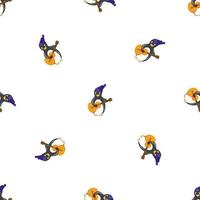 Penguin with guitar pattern seamless vector