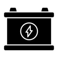 Car battery icon in solid design vector