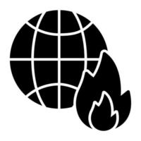 An icon design of global burning vector