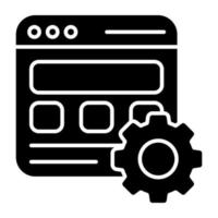 icono de diseño lleno de gestión de diseño web vector