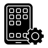 icono de descarga premium de gestión de aplicaciones móviles vector