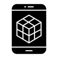 An icon design of mobile 3d cube vector