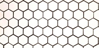 Seamless pattern of white and black hexagon wall for background. Line art wallpaper, Abstract and Shape concept photo