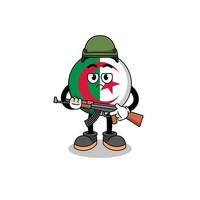 Cartoon of algeria flag soldier vector