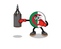 ilustración, de, bandera de argelia, boxeador vector