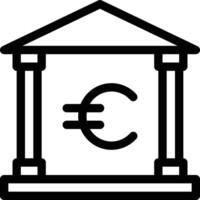 ilustración de vector de banco euro en un fondo. símbolos de calidad premium. iconos vectoriales para concepto y diseño gráfico.