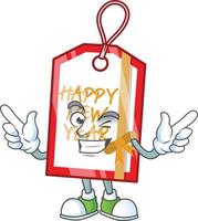 Happy new year tag cartoon vector