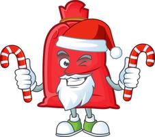 Santa bag close cartoon vector