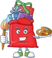 Santa bag full of gift cartoon vector