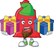 Santa bag close cartoon vector