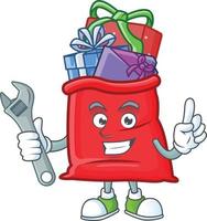 Santa bag full of gift cartoon vector