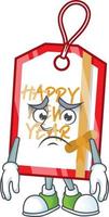 Happy new year tag cartoon vector