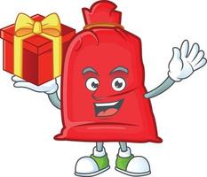 Santa bag close cartoon vector