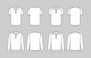 Outline White Polo Template Mock Up vector