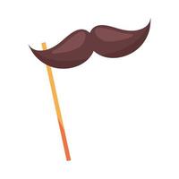 moustache in stick fools day vector