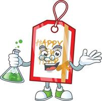 Happy new year tag cartoon vector