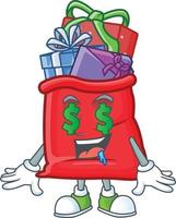 Santa bag full of gift cartoon vector