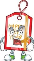 Happy new year tag cartoon vector