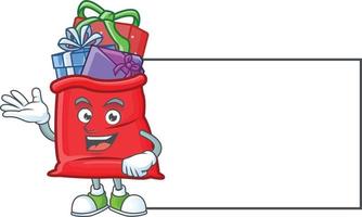 Santa bag full of gift cartoon vector