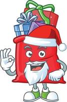 Santa bag full of gift cartoon vector