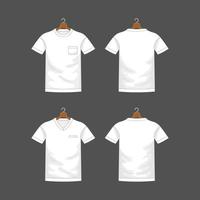 maqueta de plantilla de camiseta blanca de contorno vector