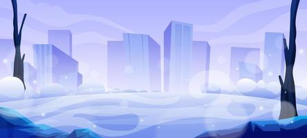 Winter Scenery Cityscape Background vector