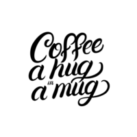 hand- belettering koffie citaten met schetsen wijnoogst etiketten monochroom png