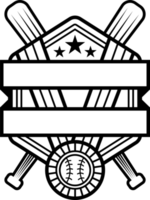 esporte taco de beisebol logotipo vintage emblema morcegos distintivo png