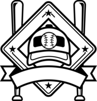 esporte taco de beisebol logotipo vintage emblema morcegos distintivo png