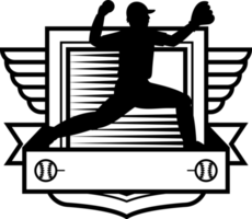 esporte beisebol homem esporte distintivo emblema ilustração vintage png