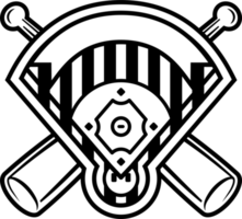 esporte taco de beisebol logotipo vintage emblema morcegos distintivo png