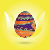 Happy Easter Day colorful egg collection isolated on yellow background vector