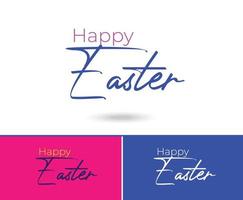 Happy Easter mnemonic logo concept design vector