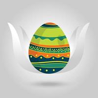 huevos de pascua dibujados a mano con colores felices vector