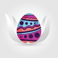 feliz día de pascua colección de huevos coloridos aislado sobre fondo blanco vector