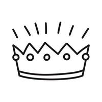 Crown in cartoon style. Design element. Hand drawn line art vector illustration isolated on white background.