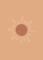 Minimalism in pastel colors. Abstract background in soft brown tones. Retro modern geometric shapes graphic background phases of the sun. fashion and trend. vector