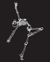Dancing skeleton ballet dancer. Inspirational vector illustration