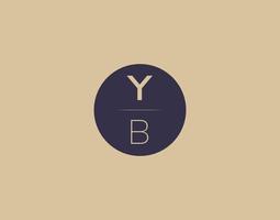 YB letter modern elegant logo design vector images