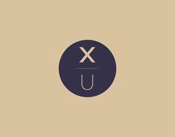 XU letter modern elegant logo design vector images