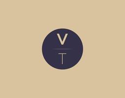 VT letter modern elegant logo design vector images